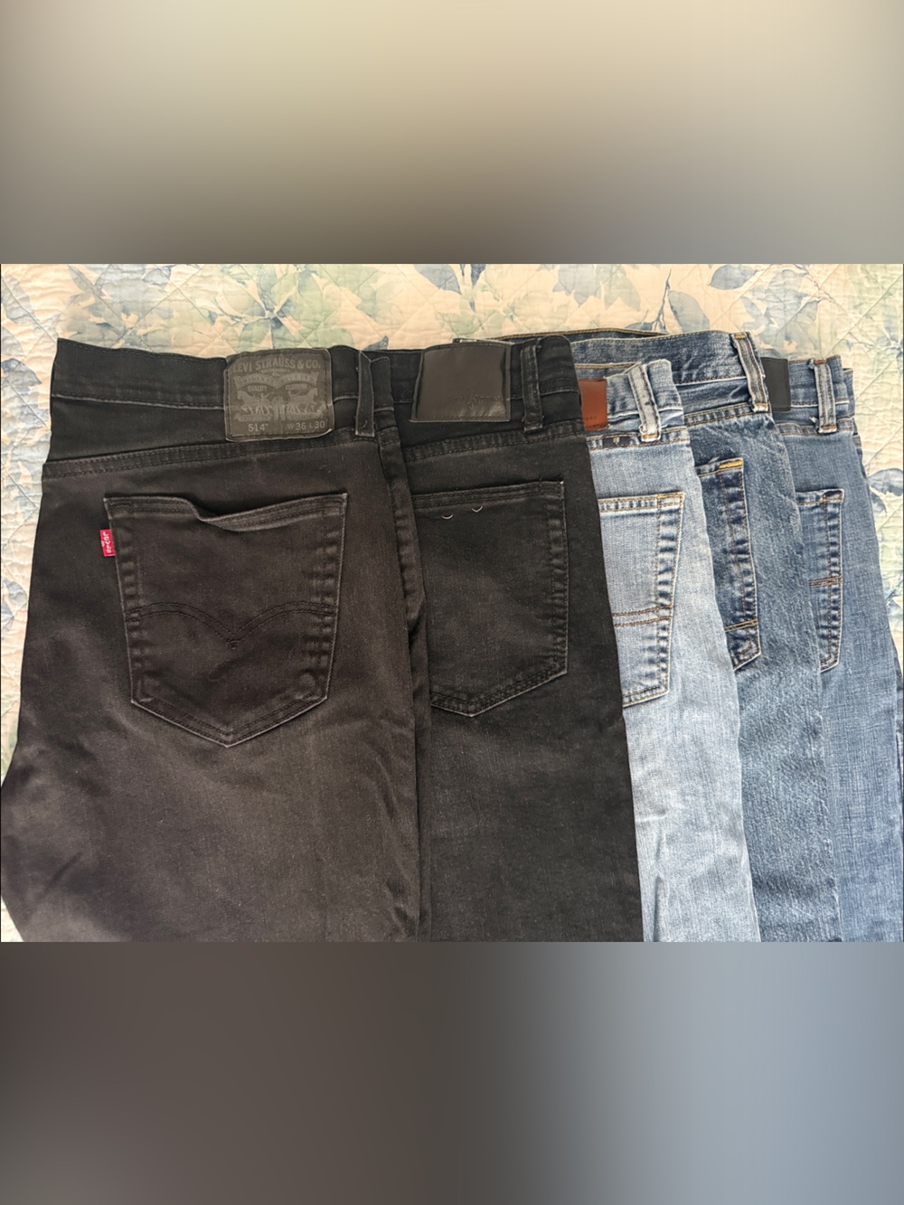 Multiples Men's Black and Light Blue Straight Jeans Pack